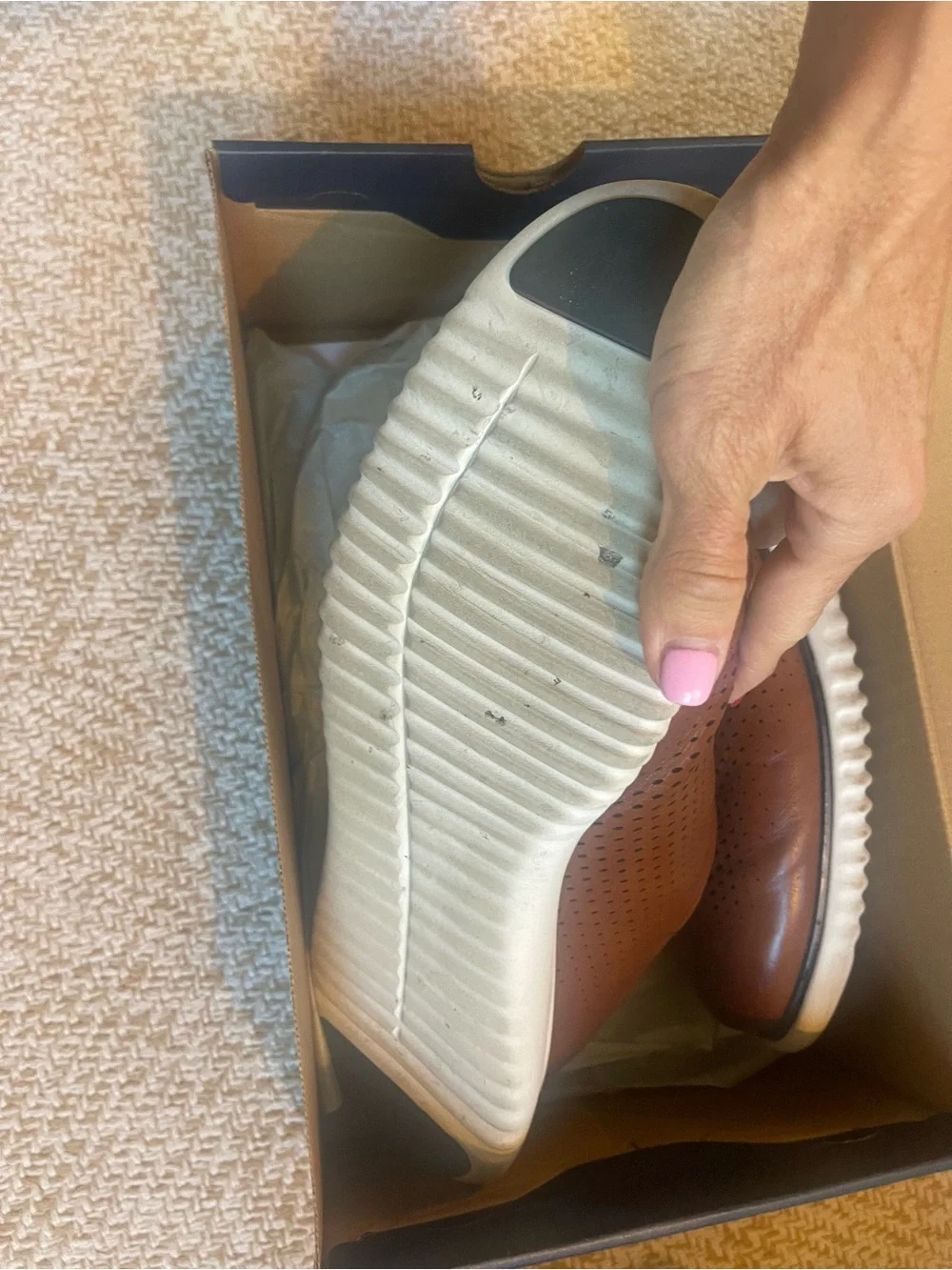 Cole Haan Men's Brown Perforated Leather Sneaker